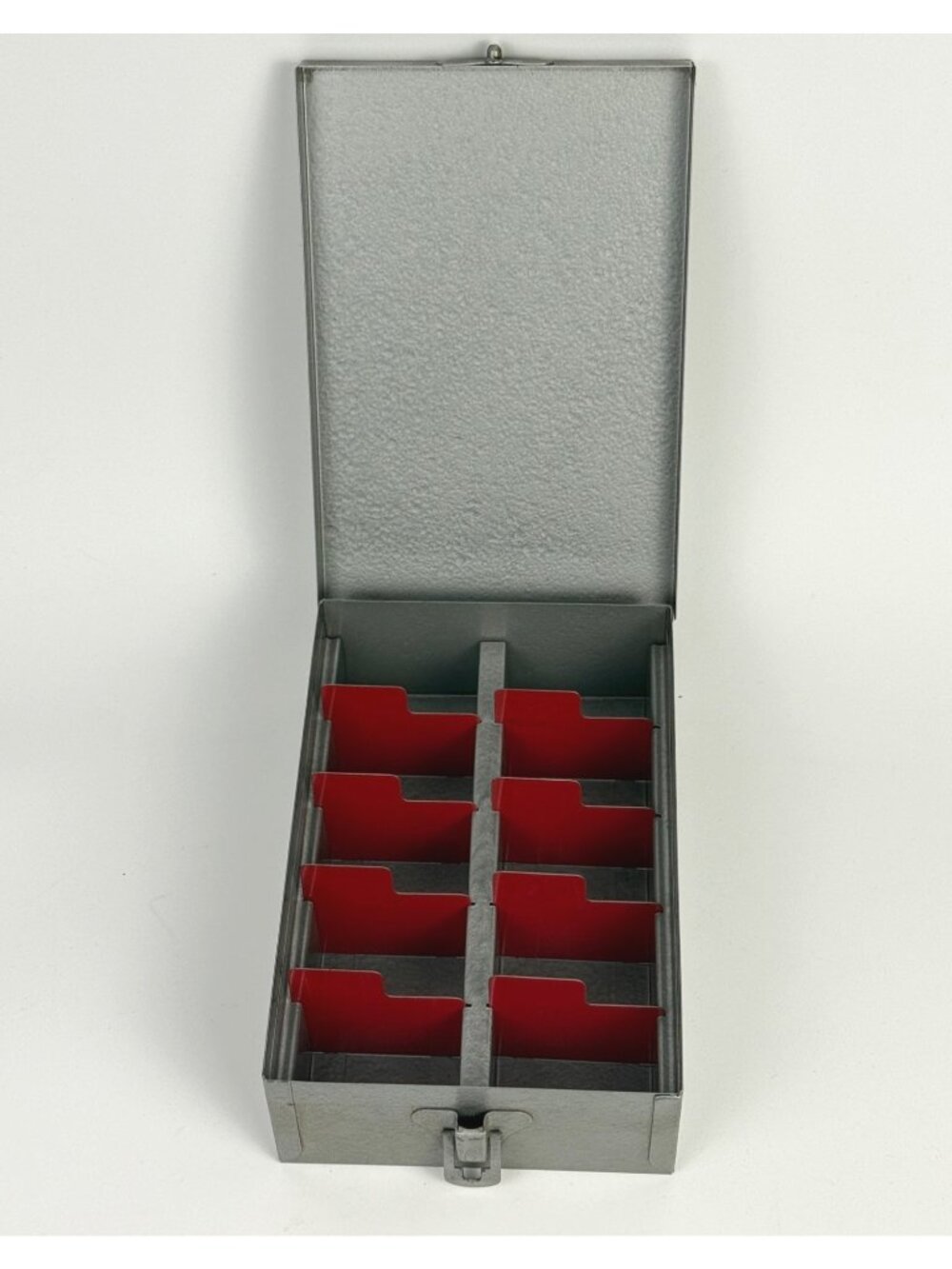 Vintage Industrial Metal Picture Slide Photograph Storage Sorting Box